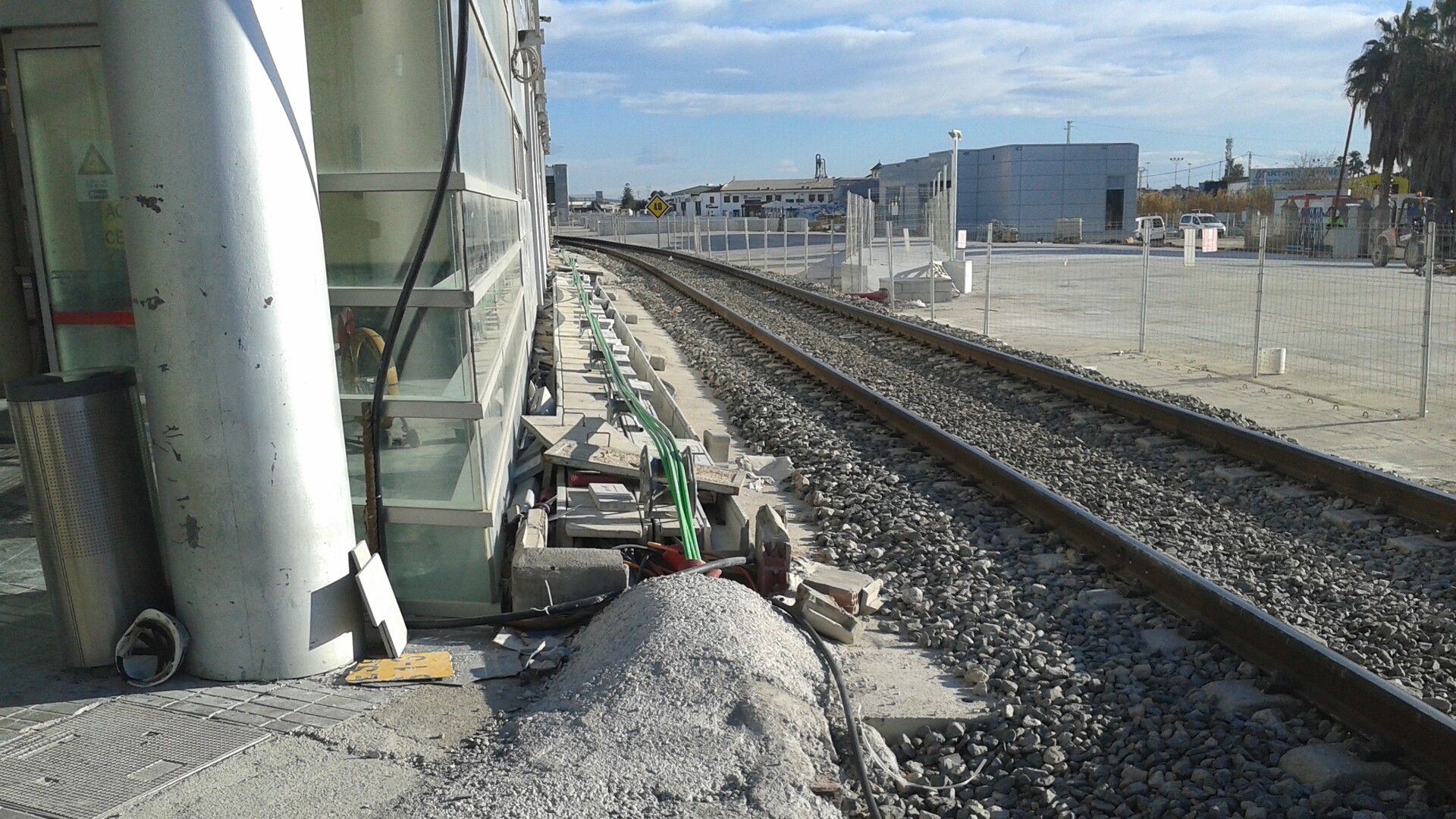 Obras ferroviarias en una estación de alta velocidad